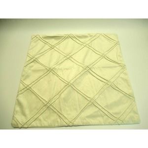 Decorative Throw Pillow Covers Case Diamond Pinch Pleated 2 Pack Cream 16" X 16"